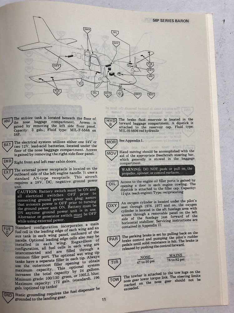 Beechcraft Aviation Line Service Manual 1977 Original