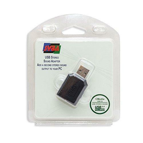 Syba external USB Stereo Sound Adapter for Windows, Mac, Linux Extra Audio