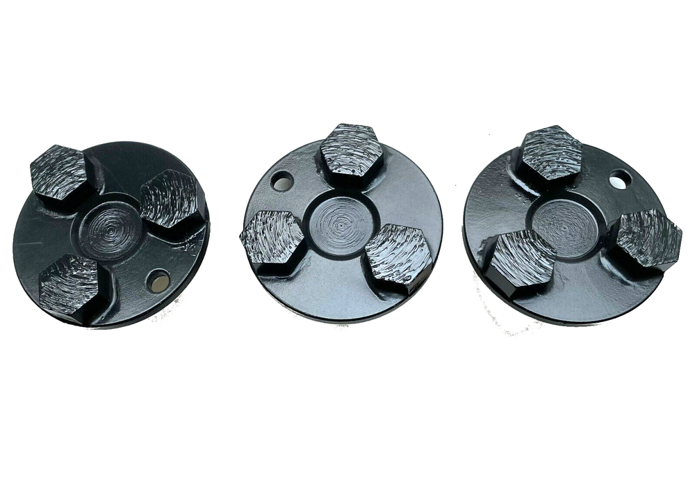3PK 68mm Hexagon Segment Diamond Grinding Head For Soft Concrete Polishing M10