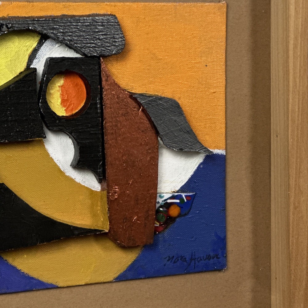 Nora Hauser - Abstract Postmodernist Collage, Signed (1989, Shadowbox)