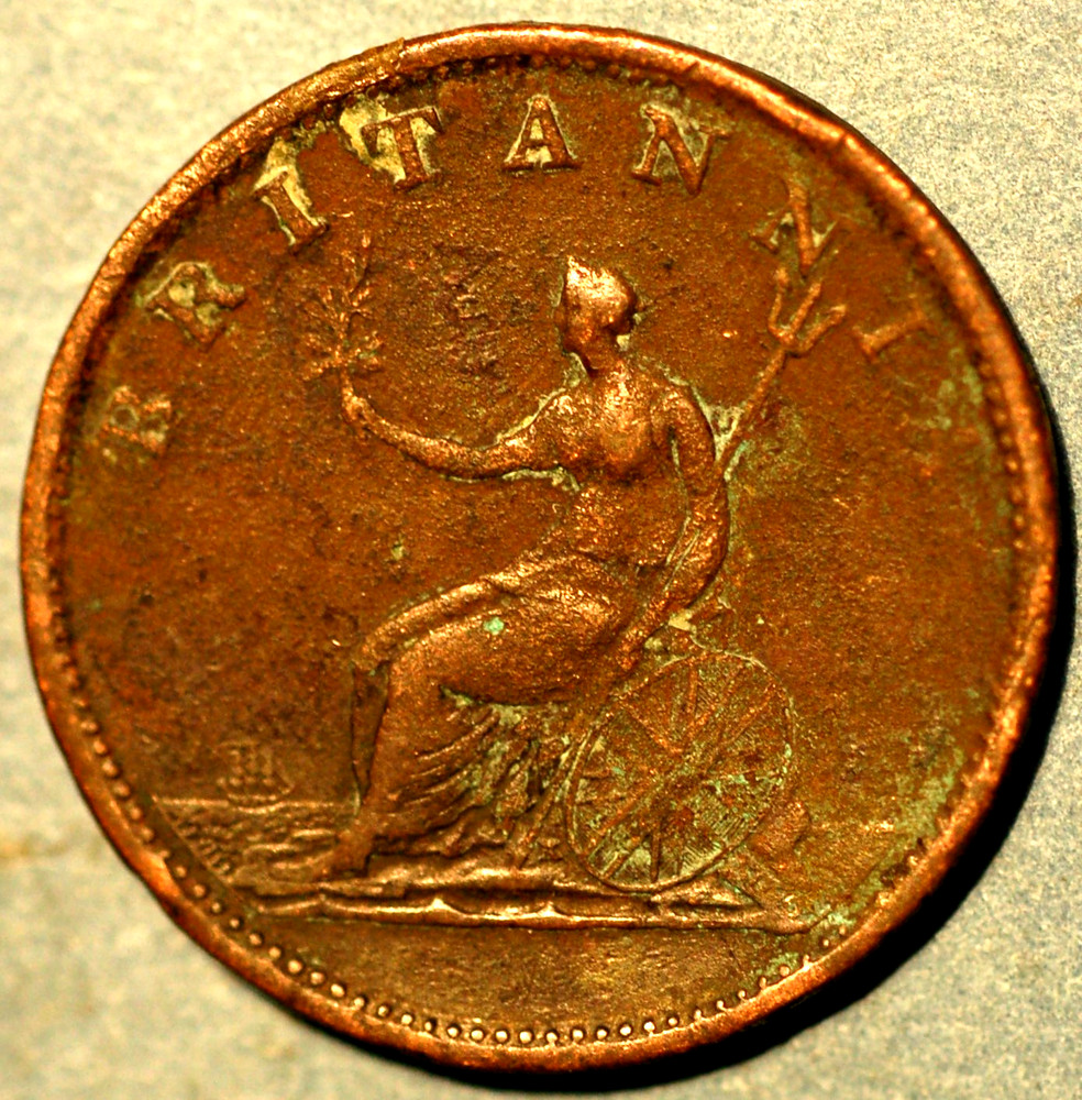 1806 Great Britain 1/2 Penny George III KM# 662