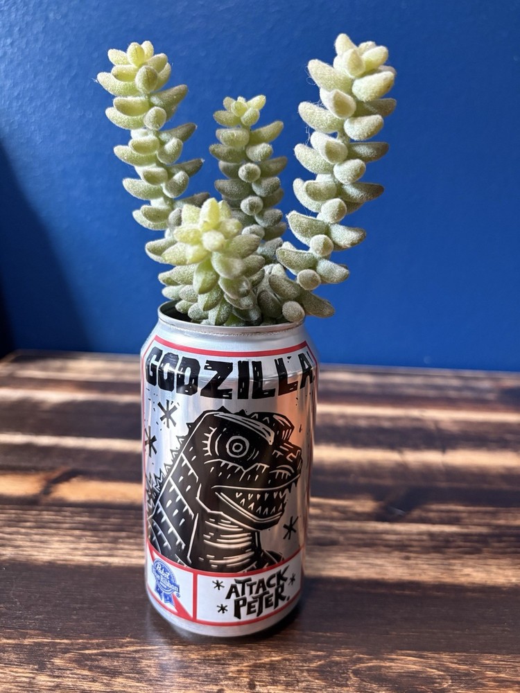 PBR Godzilla Beer Can Flower Planter