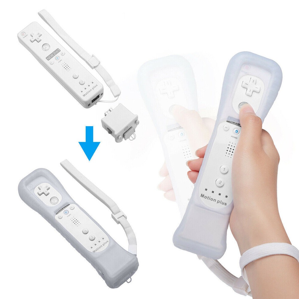 2 Pack Motion Plus Adapter w/ Silicone Sleeve for Nintendo Wii Remote Controller