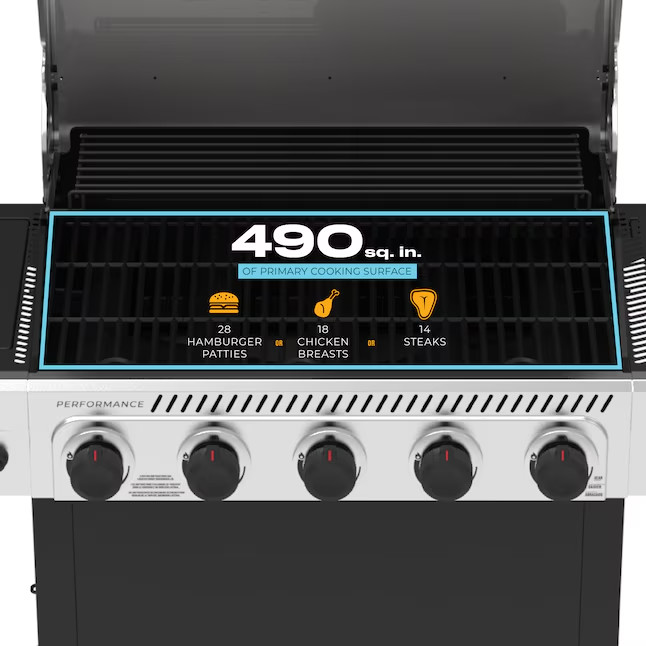 [US WAREHOUSE] Charbroil Performance Series Black and Silver 5 -Burner