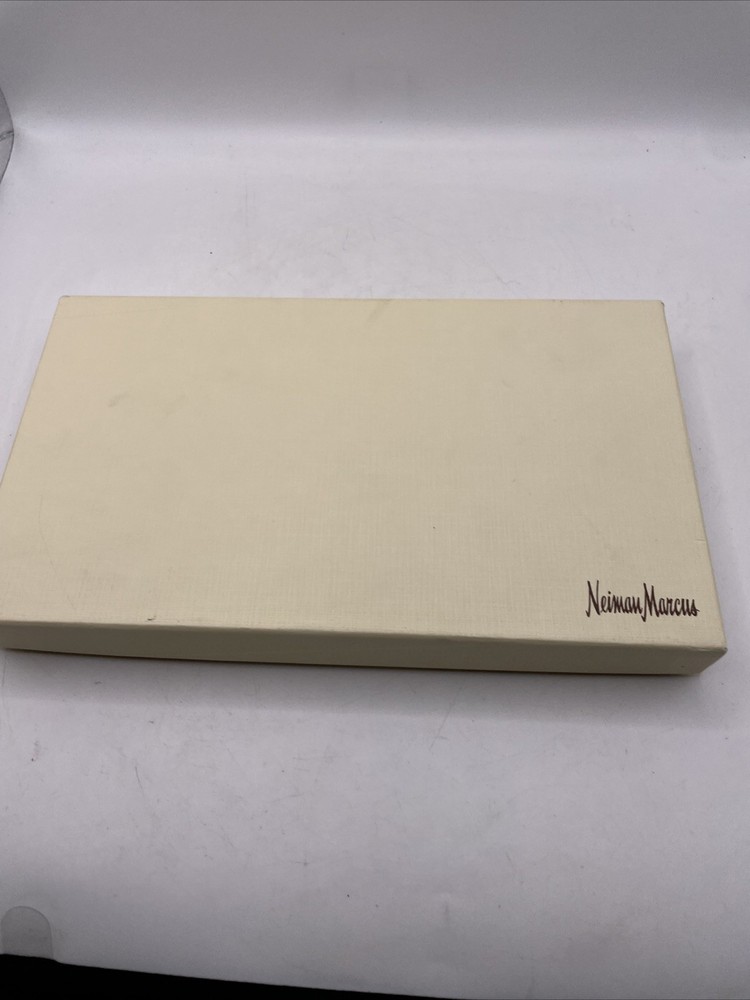 Neiman Marcus Heavy Silver Luggage Tags With Leather Straps