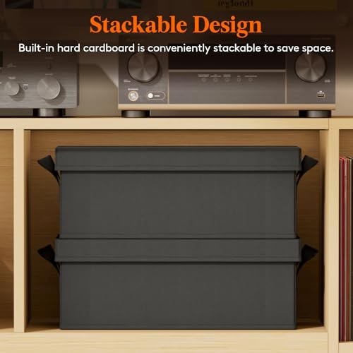 DVD Storage Box Packs, Stackable DVD Cases 15.7"L x 7.9"W x 5.7"H for DVD 4