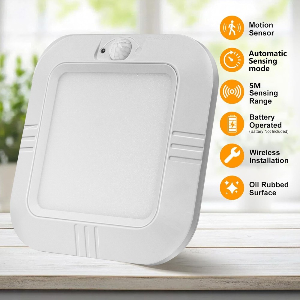 Battery Operated Ceiling Light Motion Sensor Light Indoor Motion 6000K