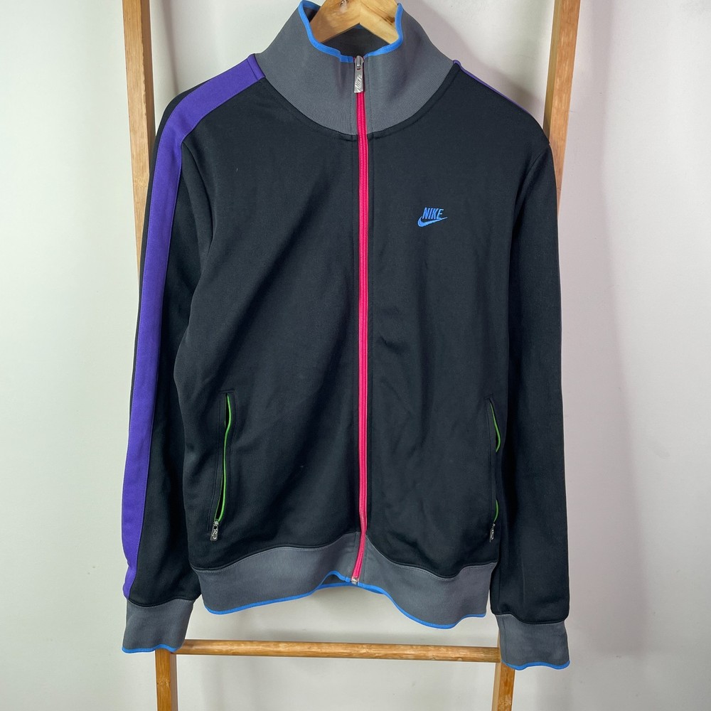 Nike Track Jacket Men Medium Black Full Zip Running Athleisure Outdoor Mock Neck