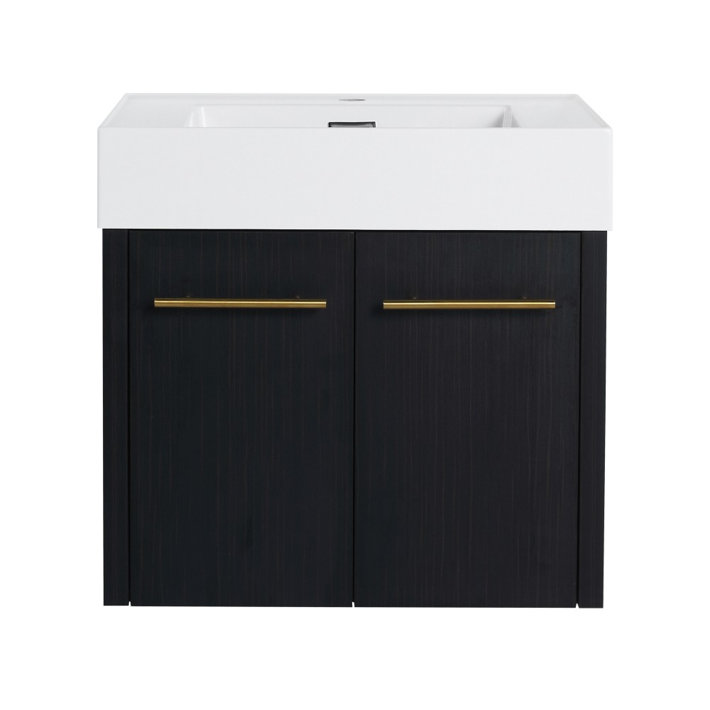 24" Modern Wall Mount Bathroom Vanity with Resin Sink, Fully Assembled