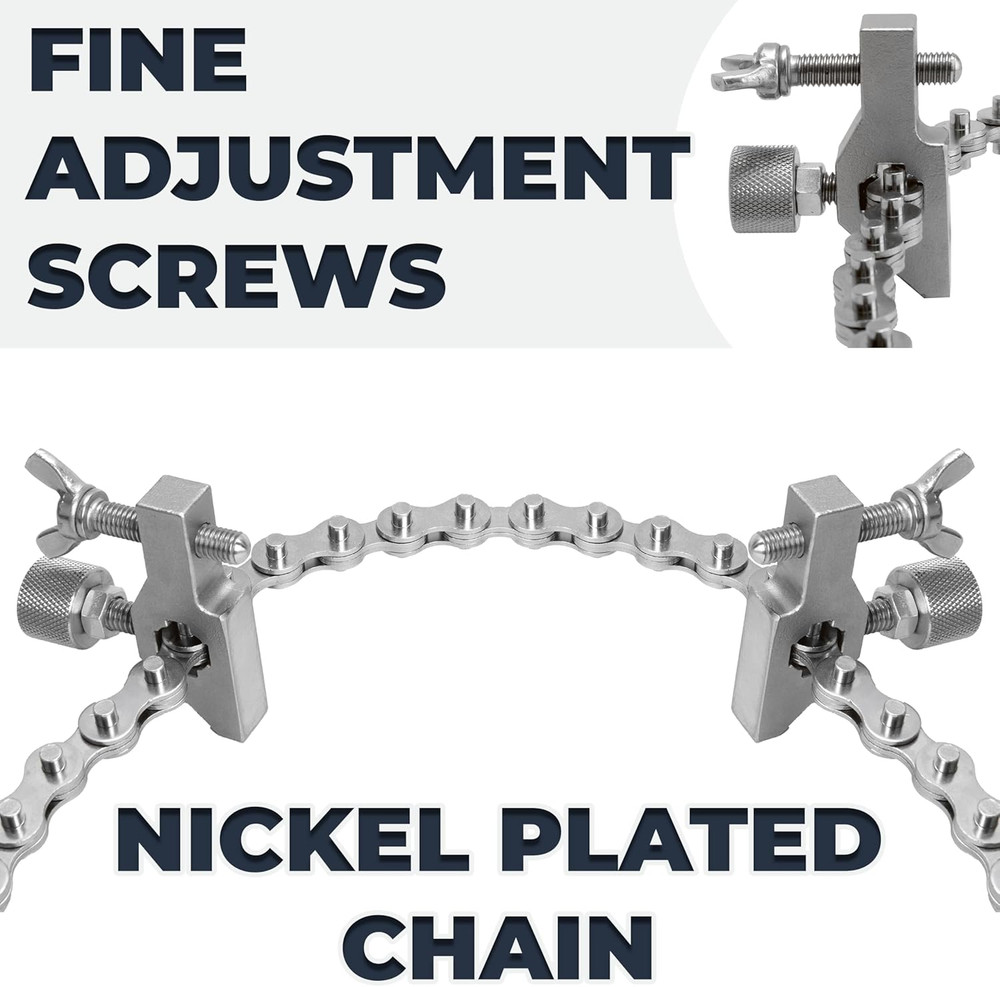 Versatile Adjustable Pipe Alignment Pliers with 48" Chain & Stainless Contacts