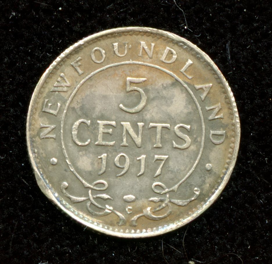 1917c Newfoundland Five Cents - EF Condition   SC3