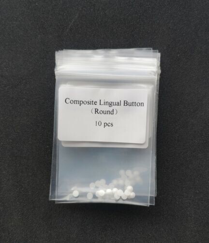 10Pcs/Pack Dental Orthodontic Ceramic Lingual Button Bondable Round Base Clear