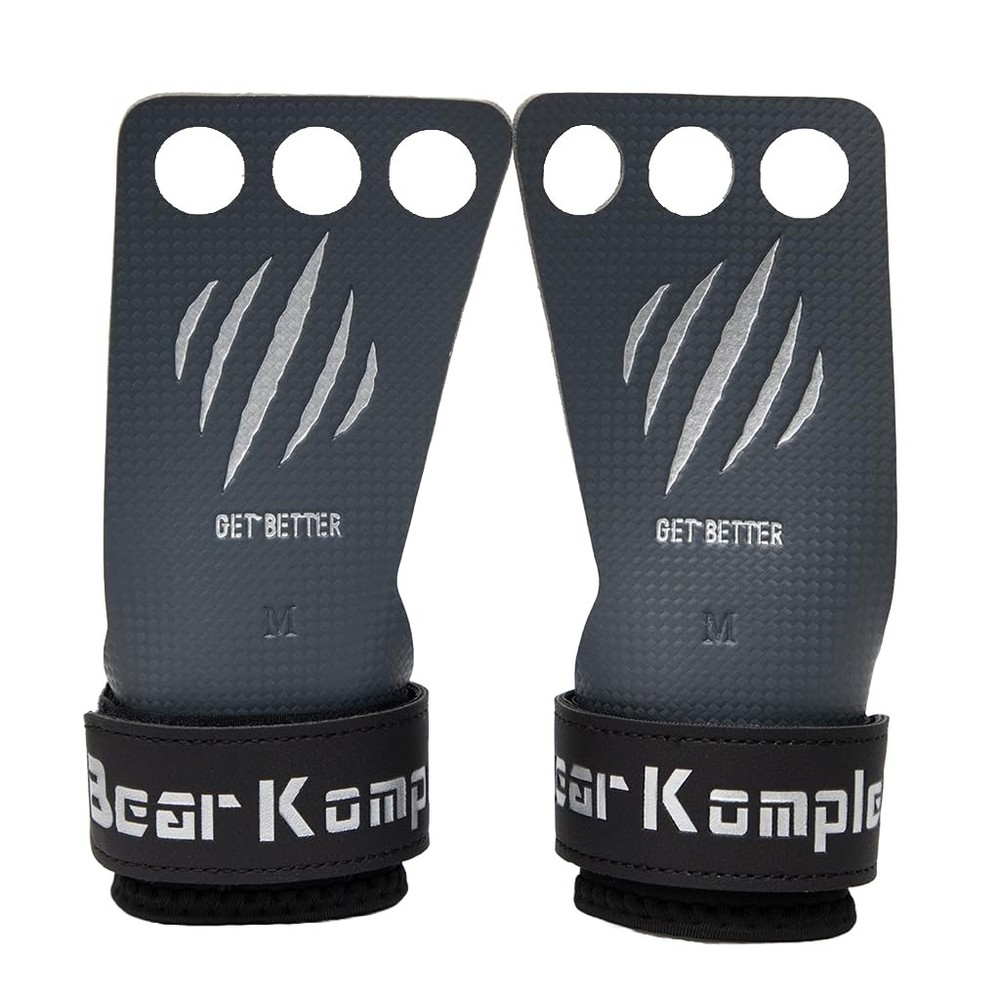 Bear KompleX - Cross Training Grips, Pull Up Hand Large, Grey & Orange