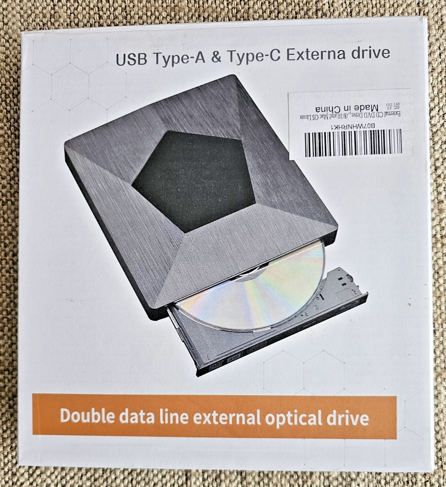 NOS USB Type-A & Type-C External Drive External CD DVD Drive