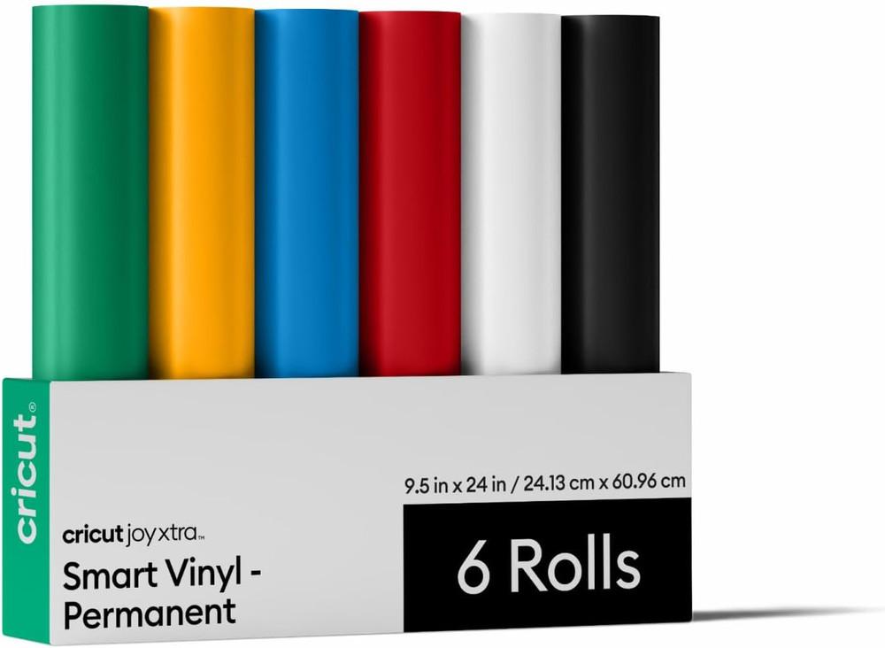 Smart Permanent Vinyl for Joy Xtra Machine, Sampler Pack (9.5In X 24In, 6 Sheets