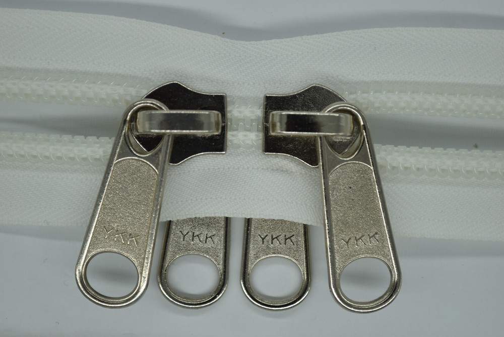 10mm X Spiral Zipper - Light Grey Shape 2 Double Handles Silver