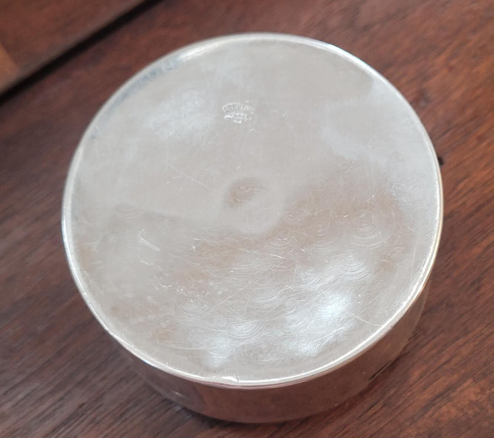 2 1/2" Sterling Silver Ornate Pill Box