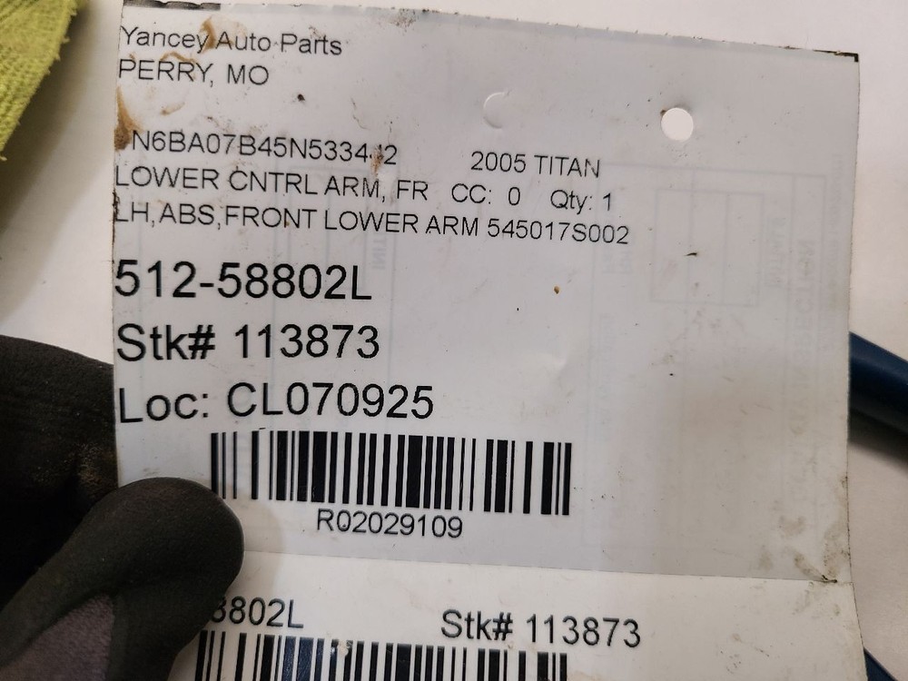 2004 - 2015 NISSAN TITAN Driver Left Lower Control Arm Front