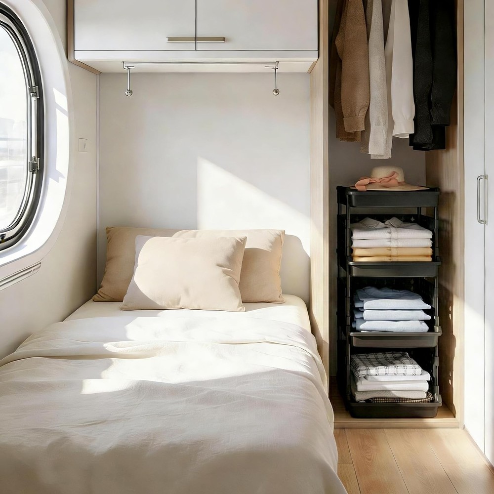 Lifewit 4-Tier Stackable Storage Baskets RV Kitchen Food Clothes Organizer