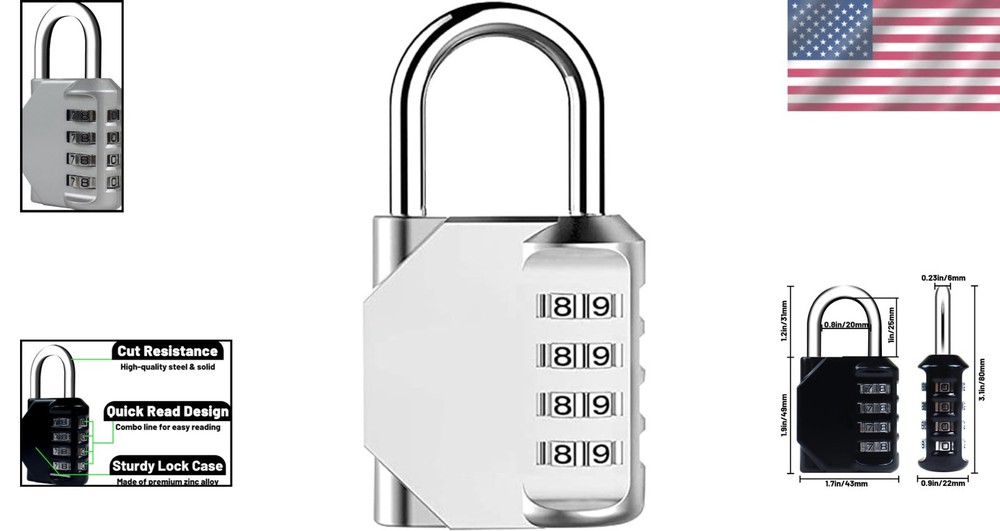 Heavy-Duty Waterproof Combination Lock for Toolbox, Gates & Storage Units