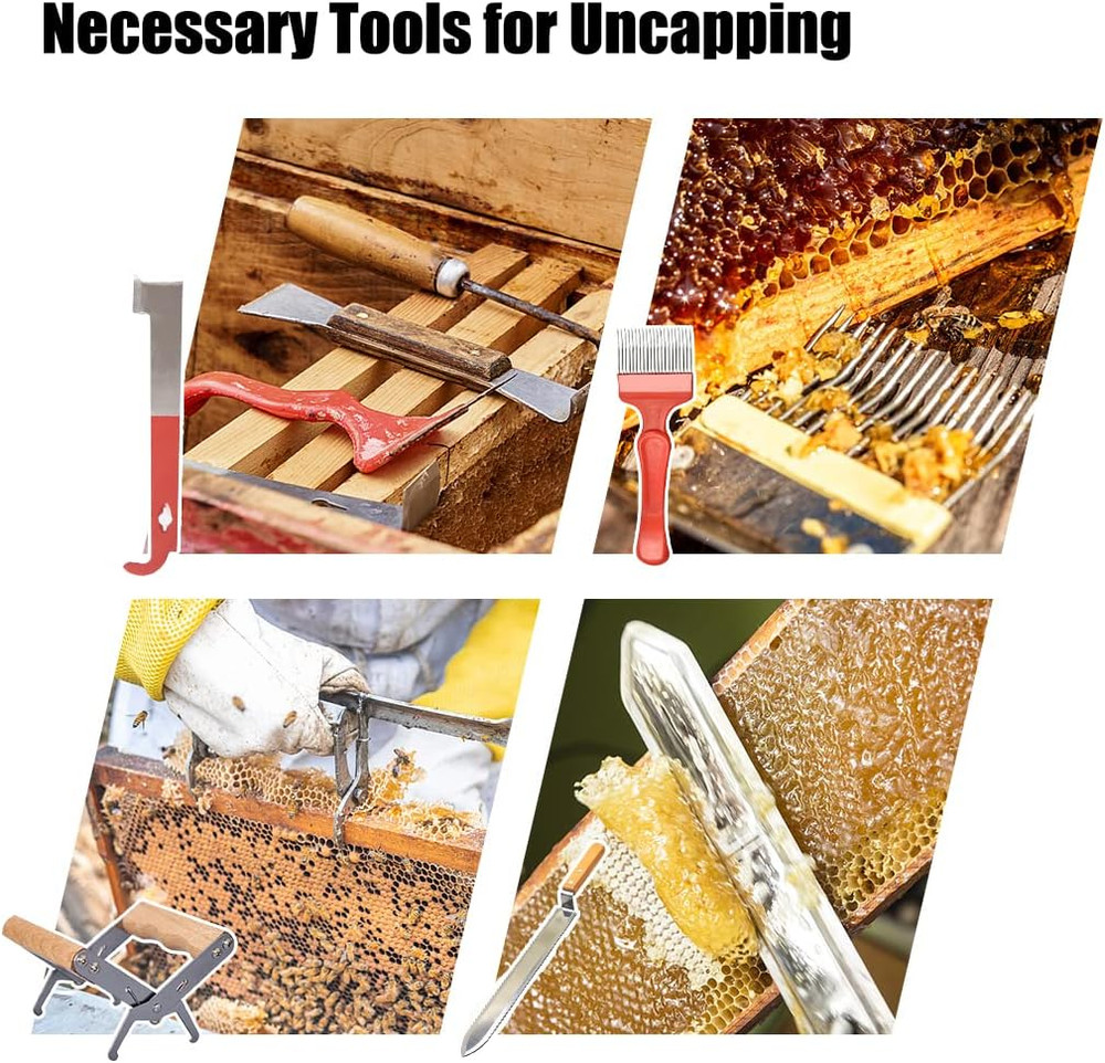 20Pc Beekeeping Starter Kit Smoker Gloves Hive Tools Honey Extract Set