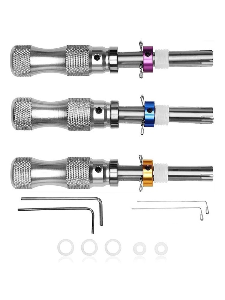 3PC 7 Pin Advanced Tubular Lock Tool Set For Padlock Hook Tool Seal Pick Puller
