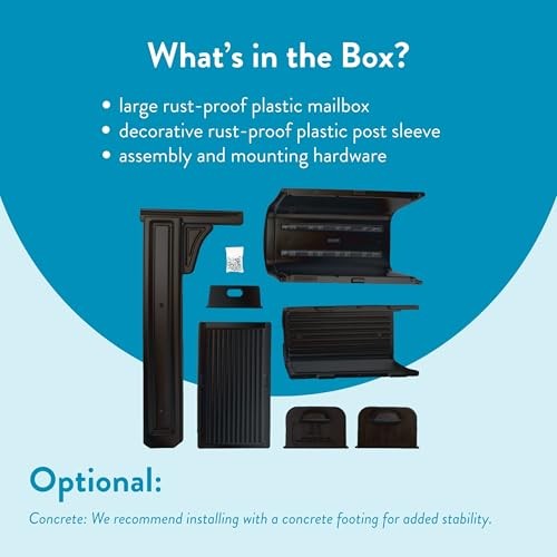 Gentry Plastic, Dual Access, Mailbox and Large, Black