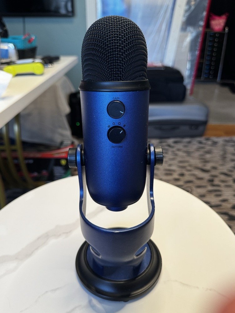 Blue Yeti Desktop Microphone Blue with Mute Button & Adjustable Stand/Mount
