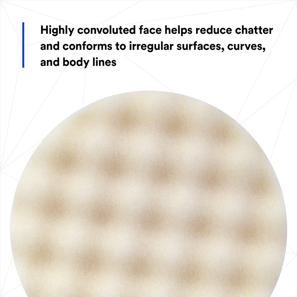 3M (05723) Foam Compounding Pad, Single Sided, Flat Back, Hook & Loop, 8 in