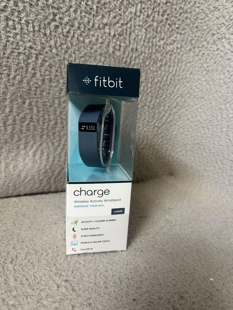 Fitbit Charge Wireless Activity Wristband Large Blue Sleep Mobile Sync Tracker