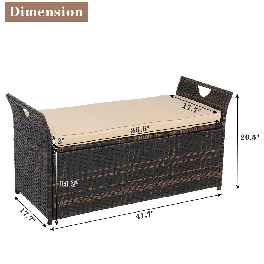 USA Warehouse,Frame Can Accommodate Gradient Footstool Locker Rattan Locker