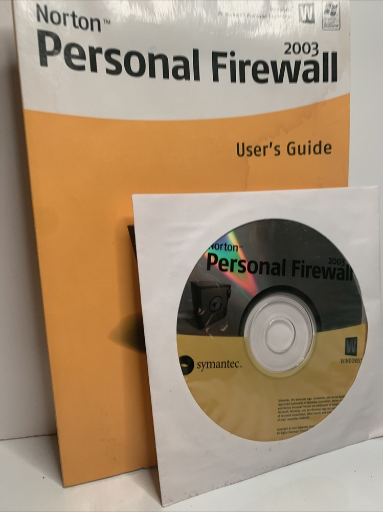 Norton Personal Firewall 2003 CD And User Guide New Sealed Disc