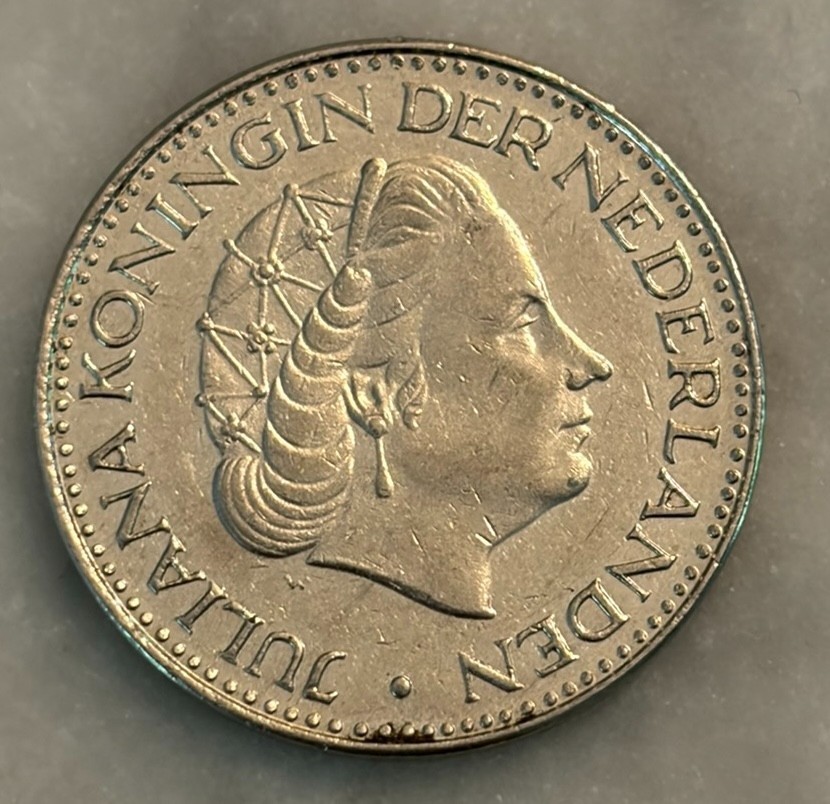 1968 Netherlands 1 Gulden - XF - Extremely Fine
