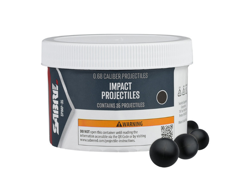 SABRE Impact 0.68 Black Caliber Projectiles, 35-Count Refill