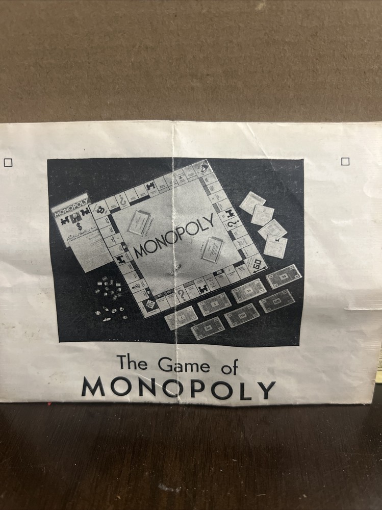 Vintage 1935 Monopoly Instructions