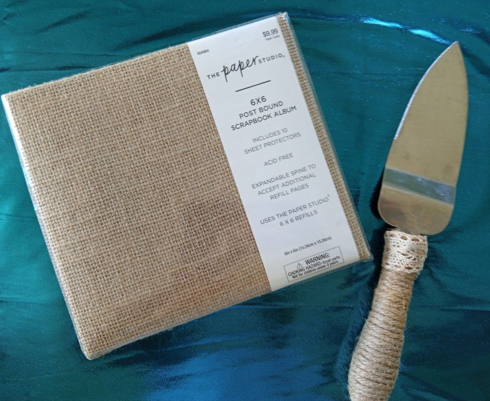 Burlap Scrapbook 6x6 and Burlap Cake Server