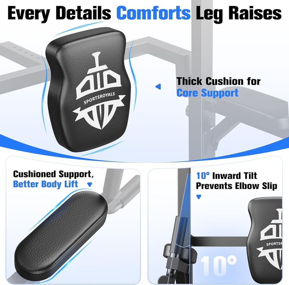 Pull-up/parallel bar machine, 450 lbs stable weight capacity.