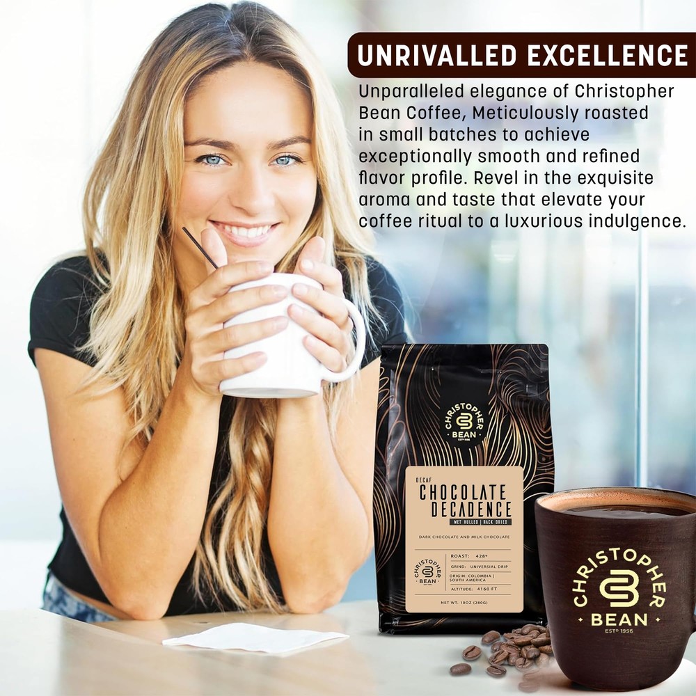 Decaf Chocolate Decadence Flavored Coffee 10-Ounce by Christopher Bean