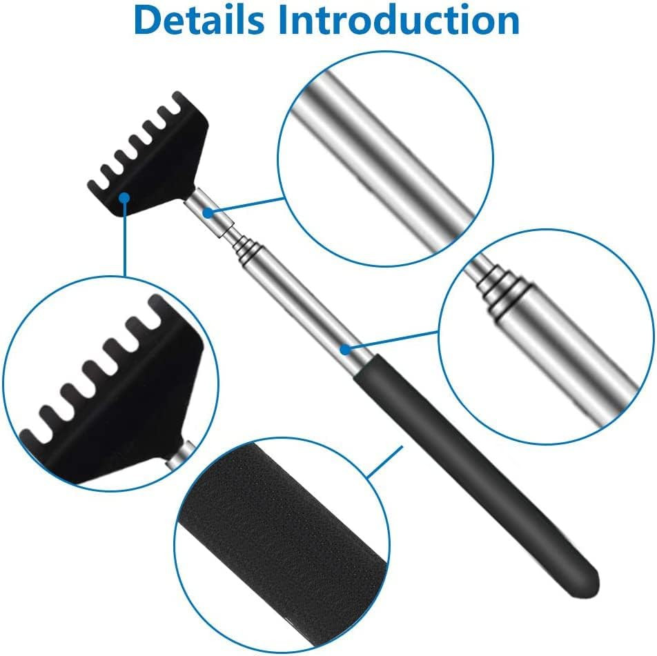 6 Pack Extendable Back Scratchers - Portable Telescoping Metal Hand Massagers