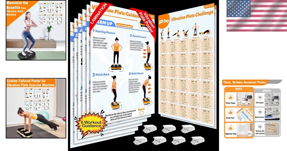 Comprehensive Vibration Plate Exercise Chart with 6 Workouts & Progress Planner