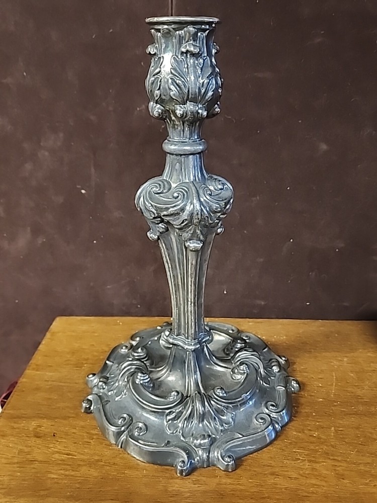 antique rococo Reed & Barton Candlestick 10.25"