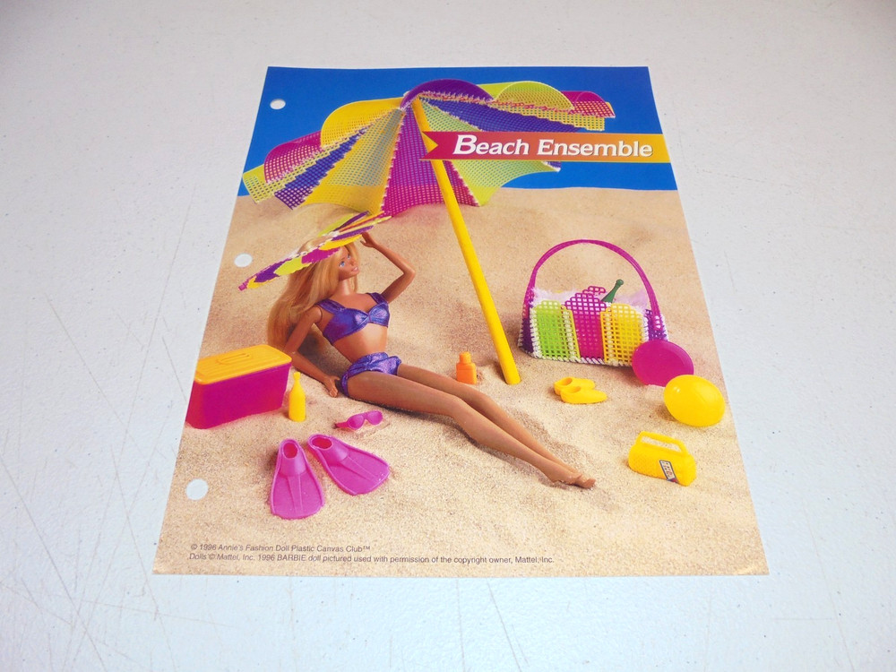 Beach Ensemble Plastic Canvas Pattern for Fashion Dolls