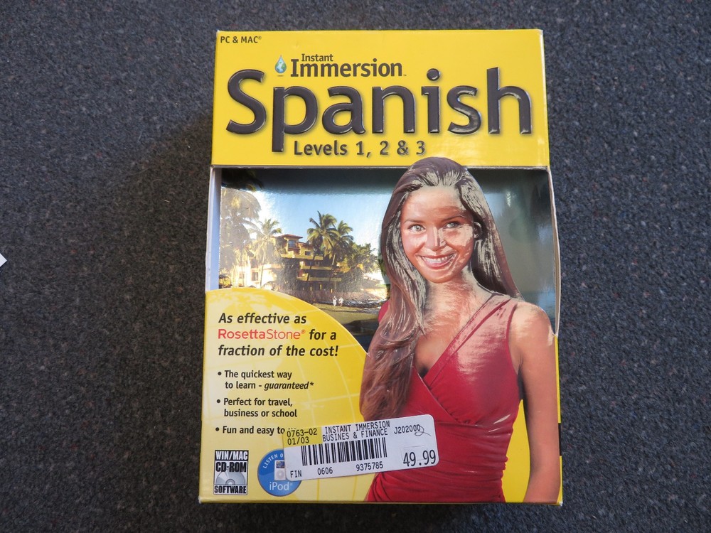 Instant Immersion Spanish Levels 1, 2, 3 Computer Software PC/MAC (9 Discs,2009)