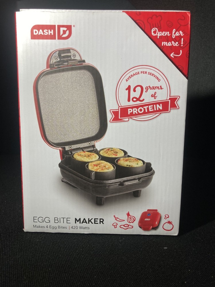 Egg Bite Maker By Dash, Open Box, Red, 420 W, Makes 4 Egg Bites