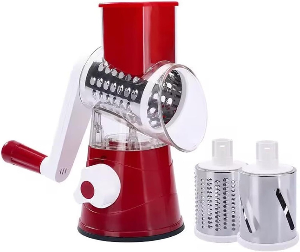 Rotary Cheese Grater with Replaceable Blade,Walnut PotatoCarrot Vegetable Slicer