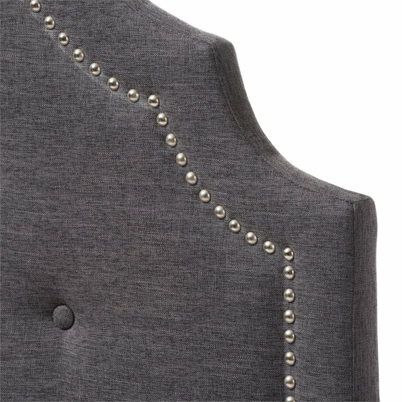 Cora Upholstered Twin Headboard in Dark Gray