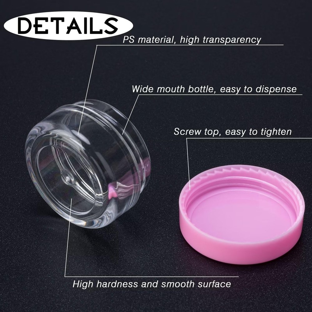 25 Count 5 Gram Sample Containers, Clear Lip Balm Containers with Lids, Small...
