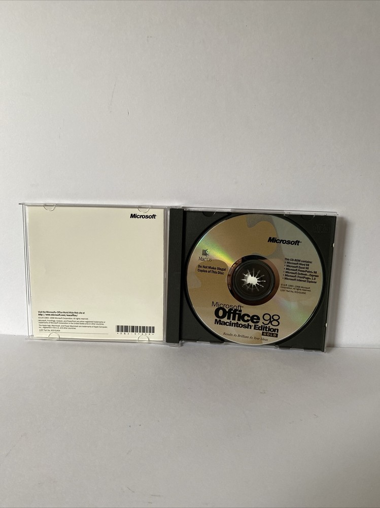 Microsoft Office 98 Gold Macintosh Edition Complete retail box