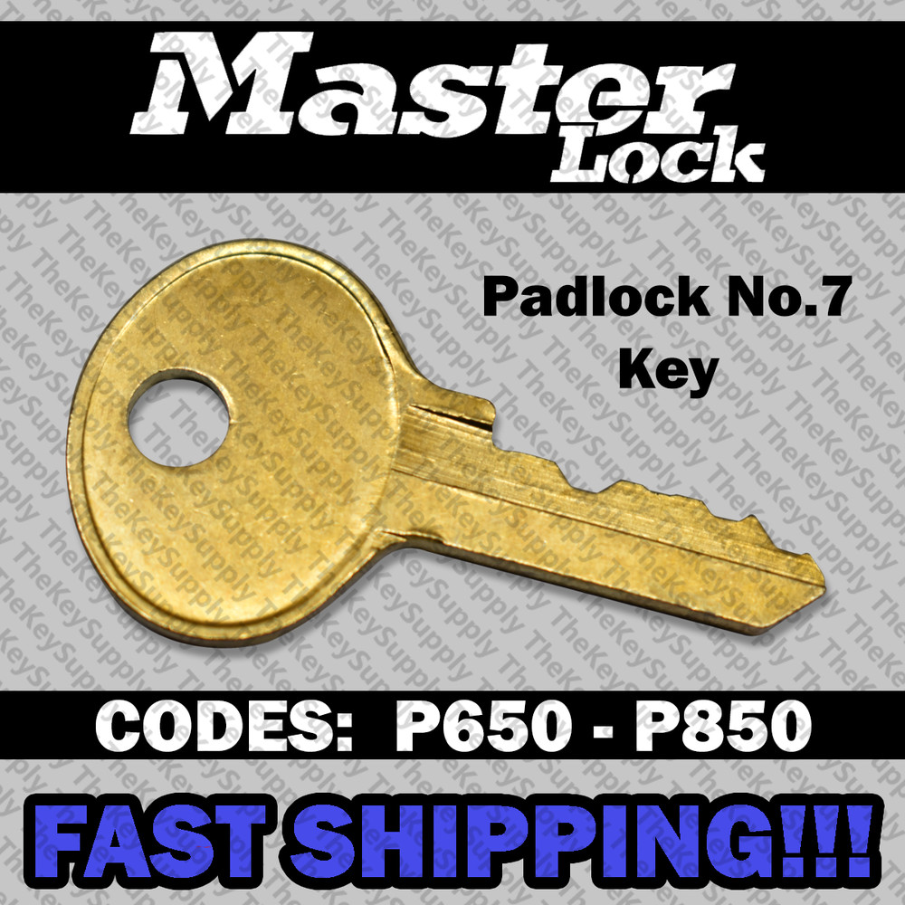 Master Padlock No. 7 Replacement Key Cut to Code P650 - P850