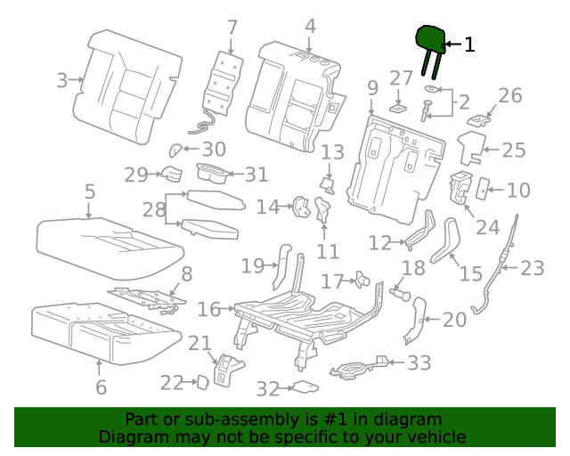 Genuine GM Headrest 84835321